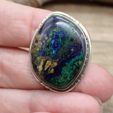 Sterling Silver Azurite Ring - Size 10