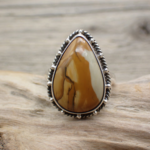 sterling silver picture jasper ring