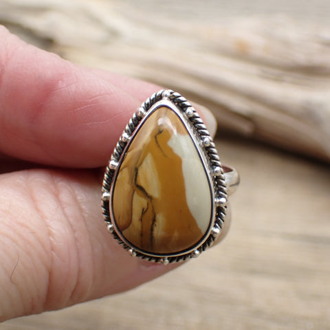 Sterling Silver Picture Jasper Ring - Size 9