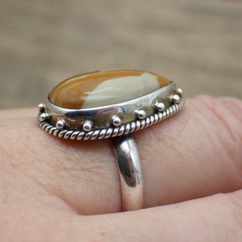 Sterling Silver Picture Jasper Ring - Size 9