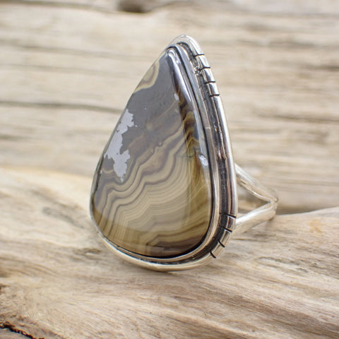 Sterling Silver Schalenblende Ring - Size 8