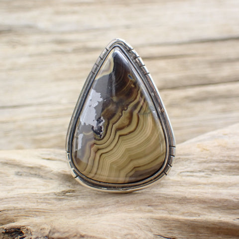 Sterling Silver Schalenblende Ring - Size 8