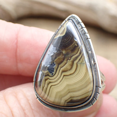 Sterling Silver Schalenblende Ring - Size 8