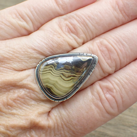 Sterling Silver Schalenblende Ring - Size 8