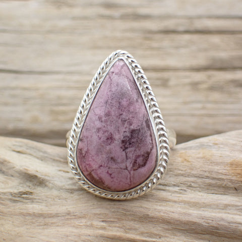 sterling silver cobalt calcite ring
