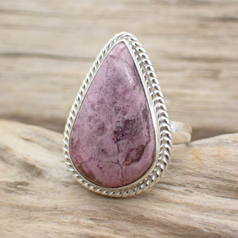 Sterling Silver Cobalt Calcite Ring - Size 8