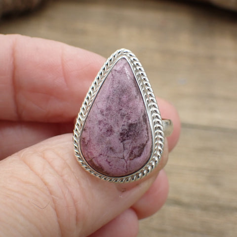 Sterling Silver Cobalt Calcite Ring - Size 8