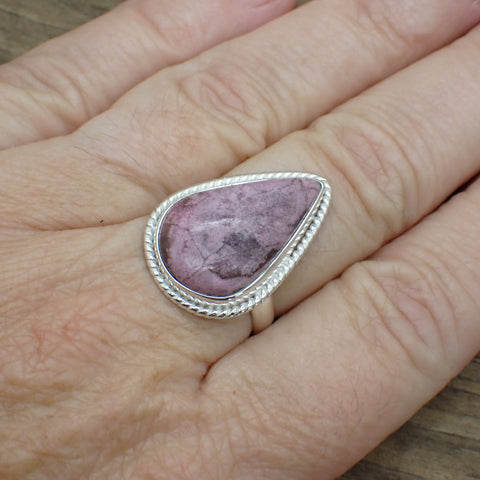 Sterling Silver Cobalt Calcite Ring - Size 8