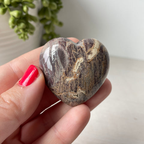 Brecciated Red Jasper Puffy Heart