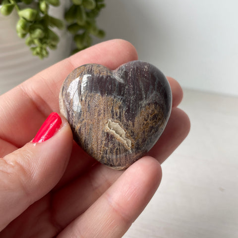 Brecciated Red Jasper Puffy Heart