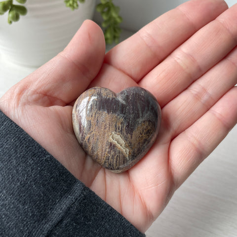Brecciated Red Jasper Puffy Heart