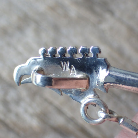Realistic Wood & Sterling Silver Guitar Pendant by William Anderson