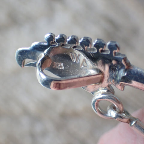 Realistic Wood & Sterling Silver Guitar Pendant by William Anderson