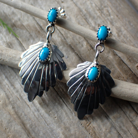 Turquoise Sterling Silver Studs by Native American Artist