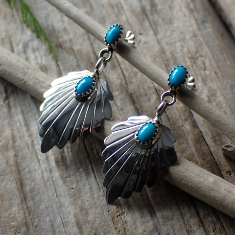 Turquoise Sterling Silver Studs by Native American Artist