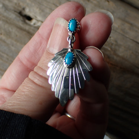 Turquoise Sterling Silver Studs by Native American Artist