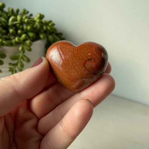 Brecciated Red Jasper Puffy Heart