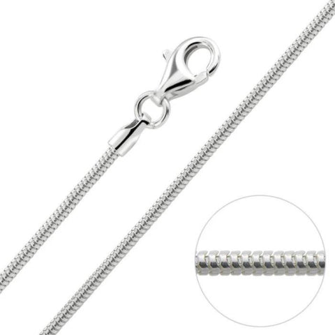 Cadena de serpiente de plata esterlina