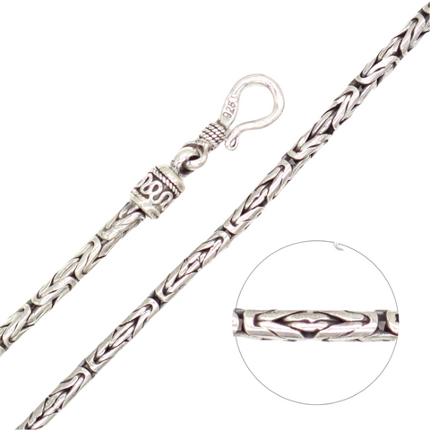 Cadena bizantina de plata de ley