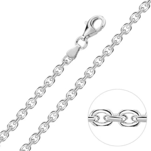 Cadena de eslabones de ancla de plata esterlina