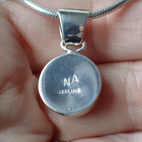 Sterling Silver Rhodochrosite Pendant by Native American Artist