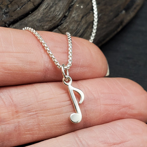 Breloque note de musique en argent sterling