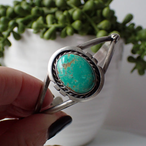 Kingman Turquoise Sterling Silver Cuff Bracelet By Augustine Largo
