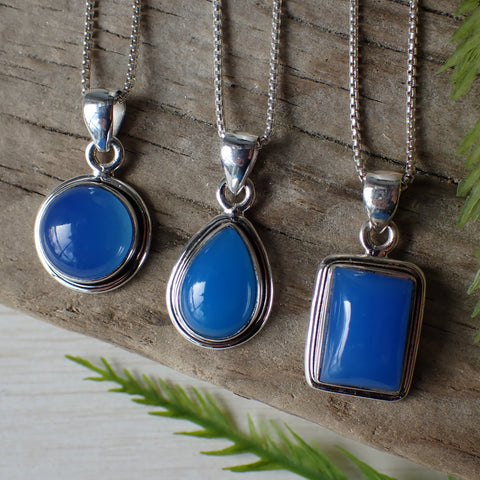 Collier en argent sterling et calcédoine