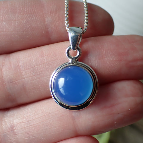 Collier en argent sterling et calcédoine
