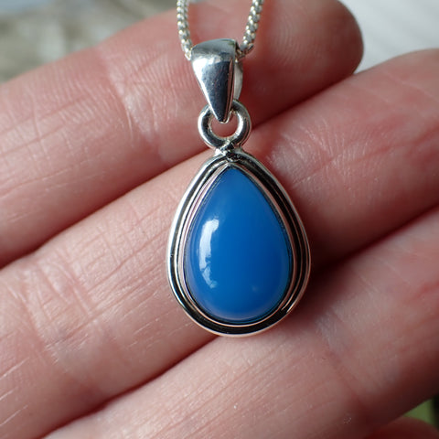 Collier en argent sterling et calcédoine
