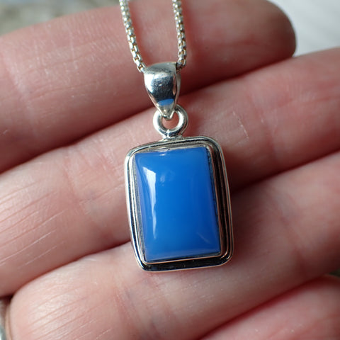 Collier en argent sterling et calcédoine