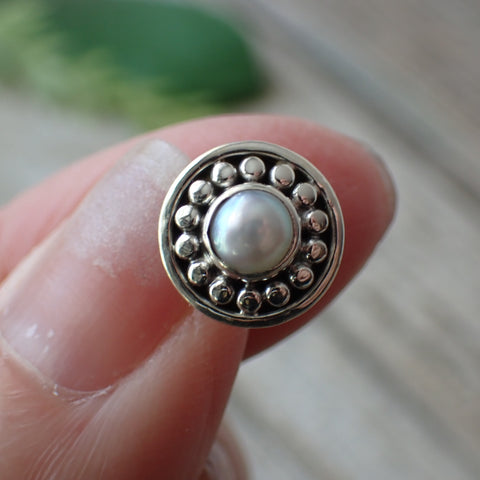 Sterling Silver Pearl Studs