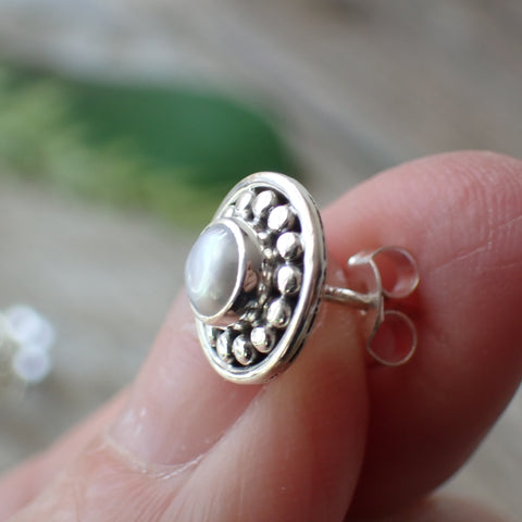 Sterling Silver Pearl Studs