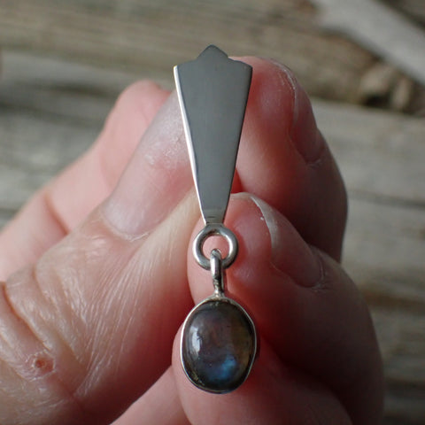 Labradorite Sterling Silver Stud Earrings