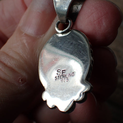 Sterling Silver Conch Shell Pendant by Navajo Artist Peggy Skeets