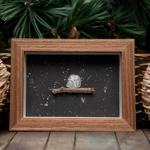 Mini imagen de búho de cristal marino dormido