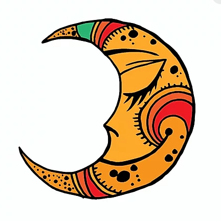 abstract vinyl moon waterproof sticker