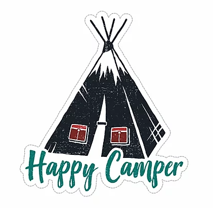 happy camper tent Happy Camper Tent Vinyl Sticker