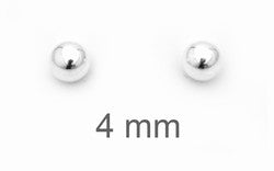 Pendientes con forma de bola de plata de ley