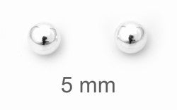 Pendientes con forma de bola de plata de ley