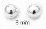 Pendientes con forma de bola de plata de ley