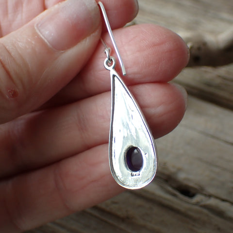 Sterling Silver Amethyst Flower Earrings