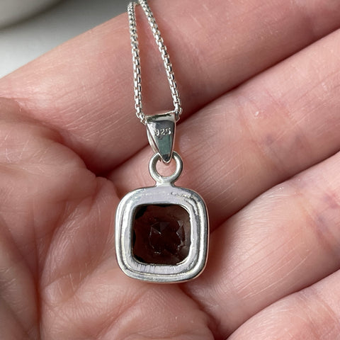 Sterling Silver Faceted Smoky Quartz Pendant
