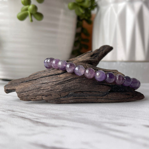 amethyst gemstone beaded bracelet