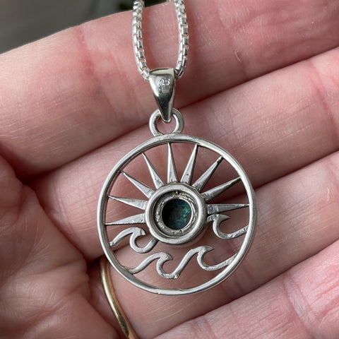 Shattuckite Sterling Silver Nautical Pendant