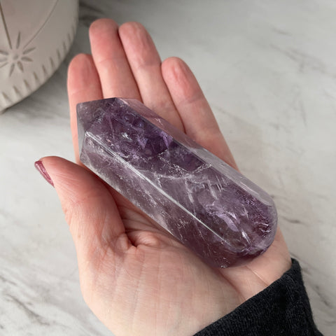 Amethyst crystal stone wand