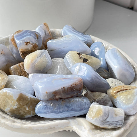 Blue Chalcedony Tumbled Stone