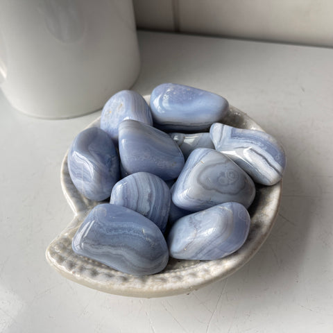 blue lace agate large tumbled pocket stones