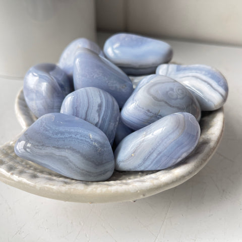 Blue Lace Agate Tumbled Stone