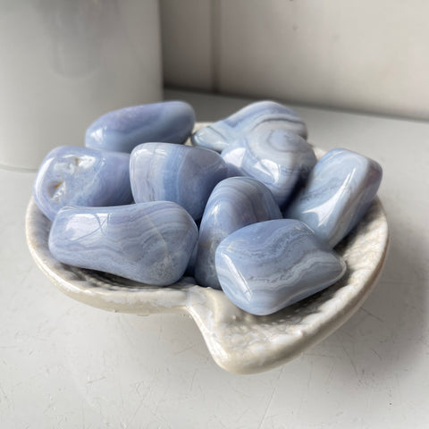 Blue Lace Agate Tumbled Stone